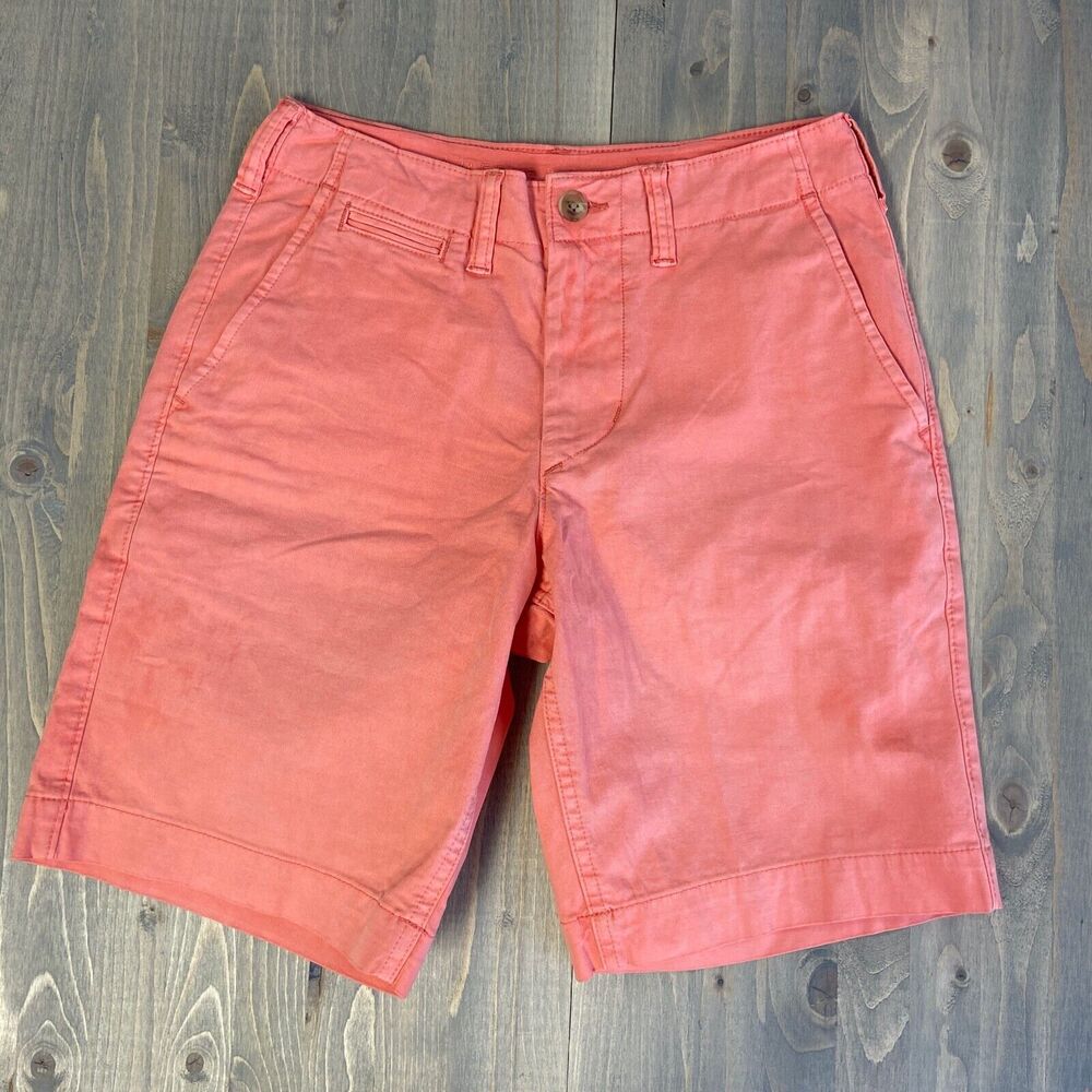 American Eagle Shorts Mens 26 NEXT Level Coral Orange Flex Chino 9"